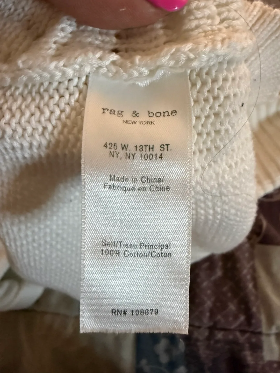 rag & bone/JEAN Women's White Open Back Knit Sweater Size M/M image indicator(6)