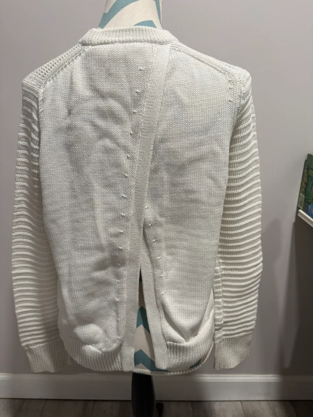rag & bone/JEAN Women's White Open Back Knit Sweater Size M/M image indicator(2)
