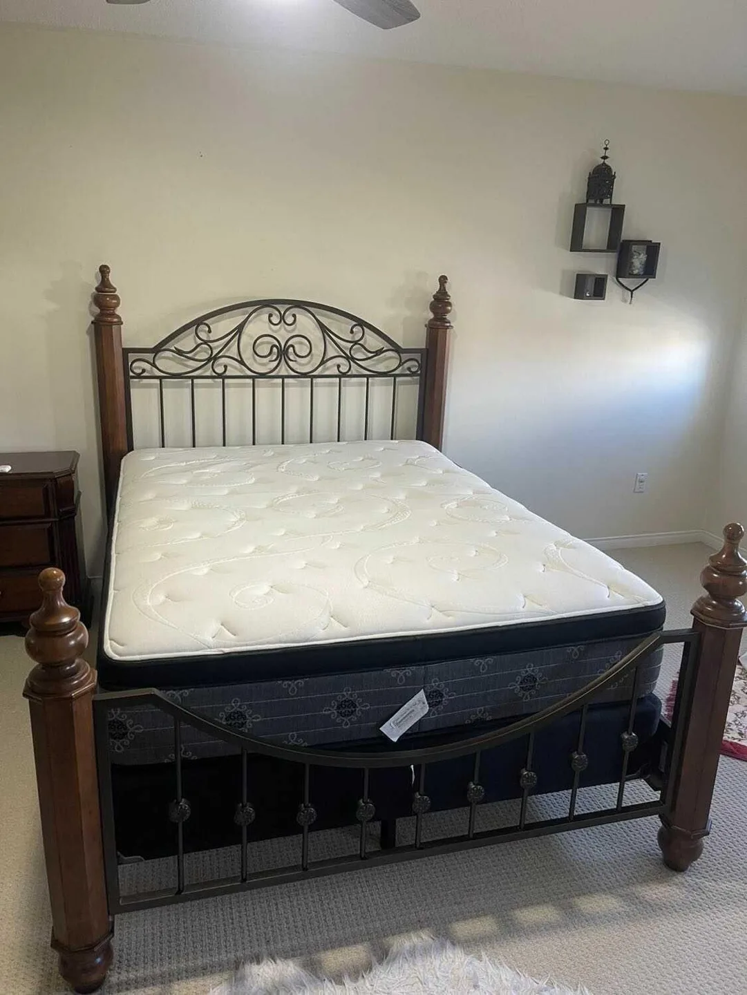 Ashley Queen Size Bed - Metal and Wood Frame image indicator(3)