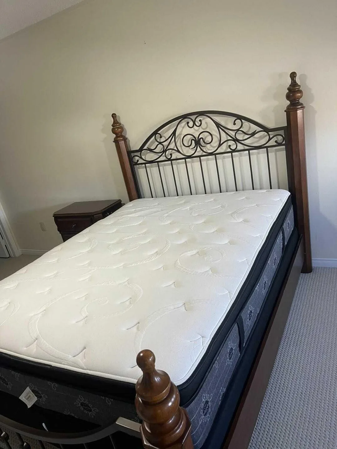 Ashley Queen Size Bed - Metal and Wood Frame image indicator(2)