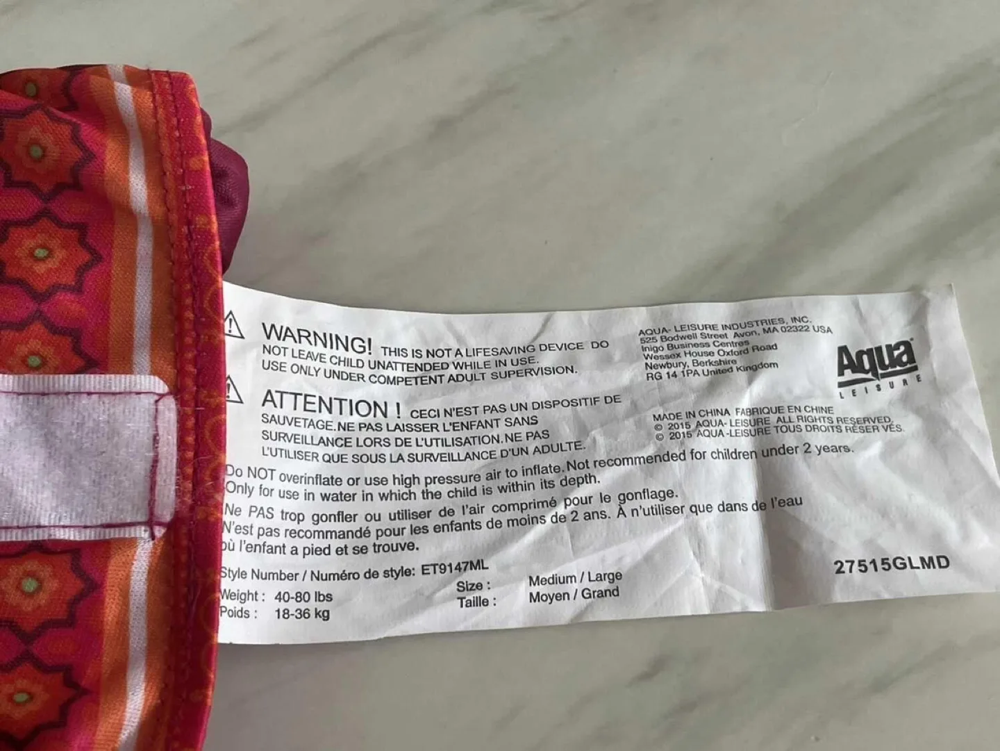 New SwimSchool Pool Swimming Floatation Aid - Medium/Large image indicator(2)