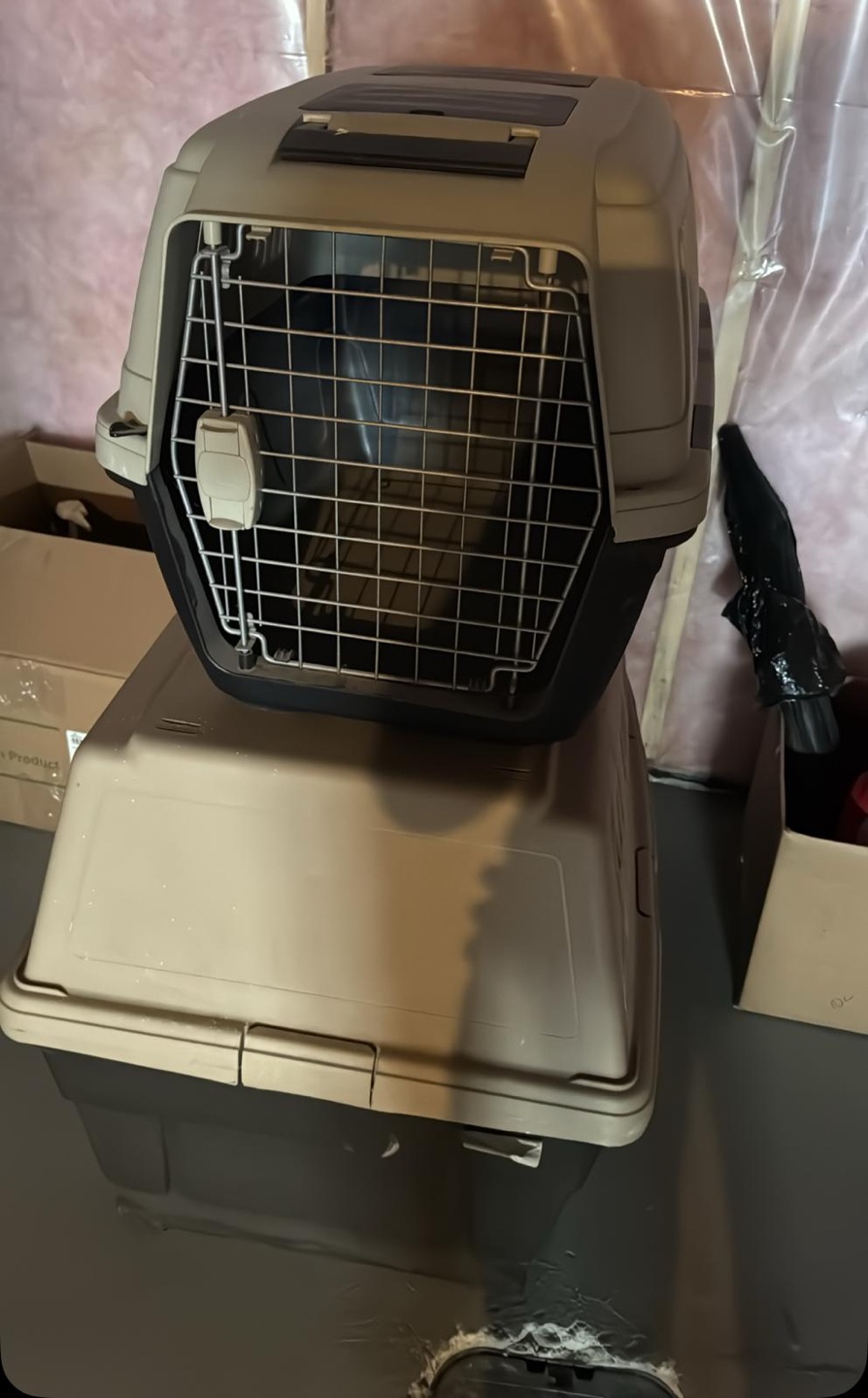 Two Pet Carriers medium and Xl