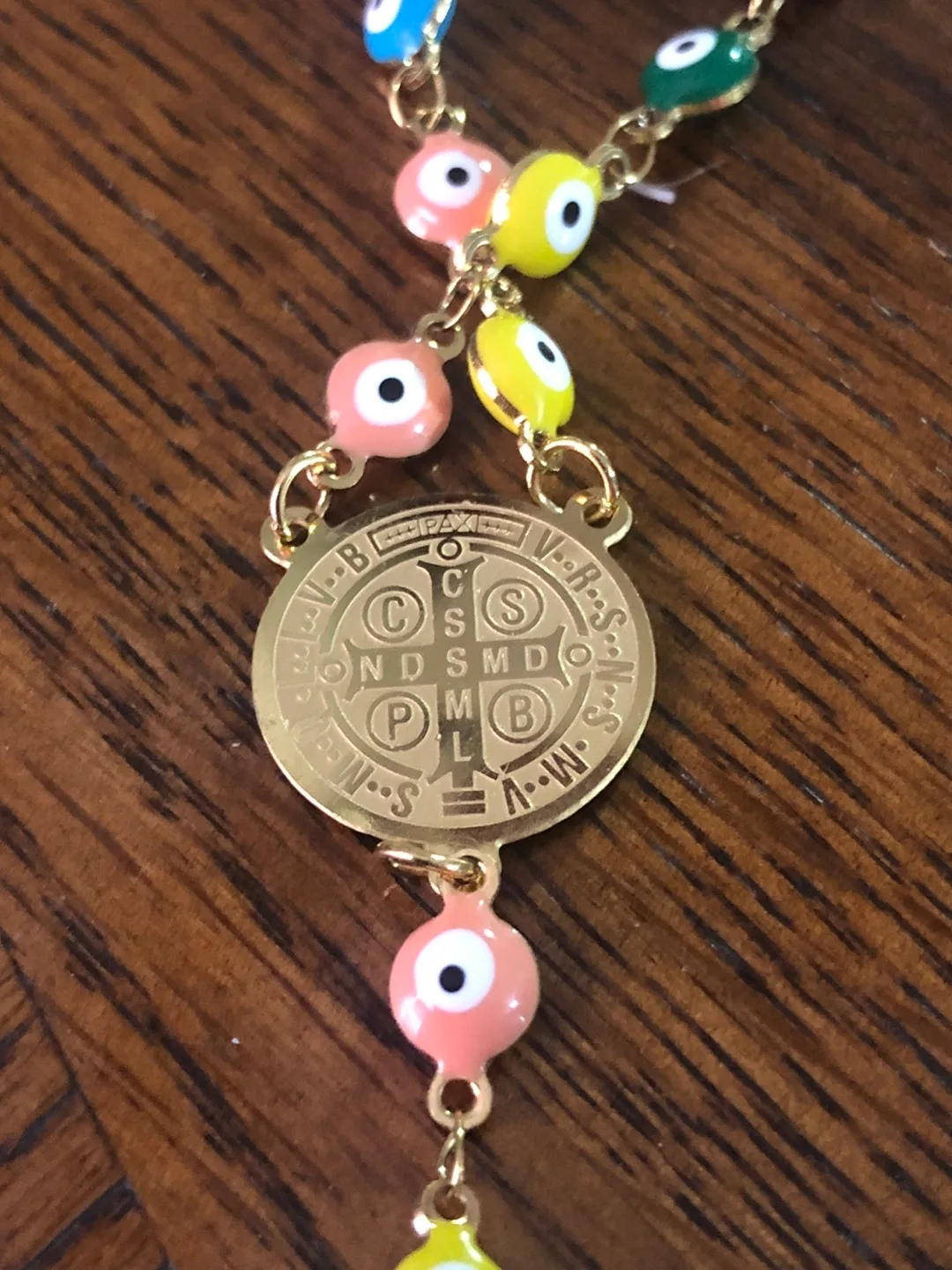 Colorful Evil Eye Rosary Necklace image indicator(3)