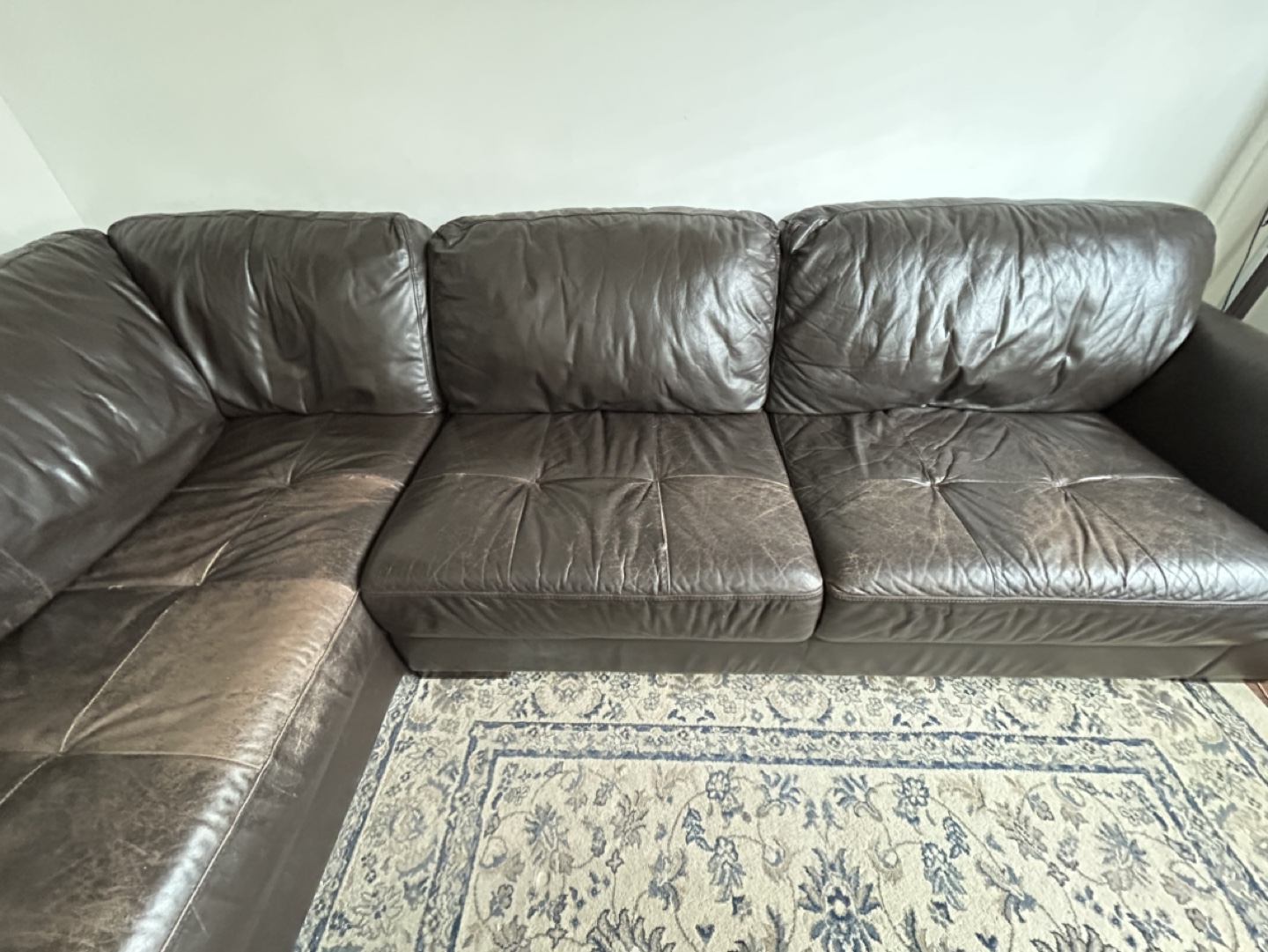 Brown Leather Sectional Sofa #freecycle - photo 2
