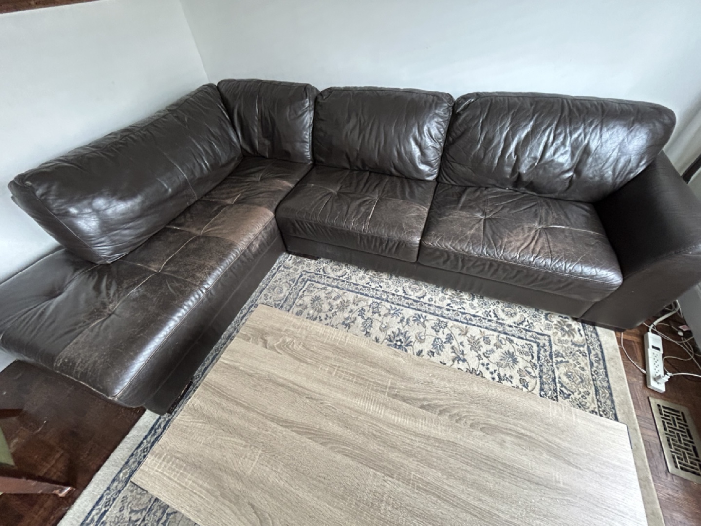 Brown Leather Sectional Sofa #freecycle