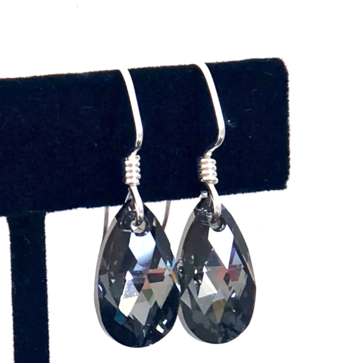 Swarovski Black Diamond Teardrop Earrings image indicator(3)
