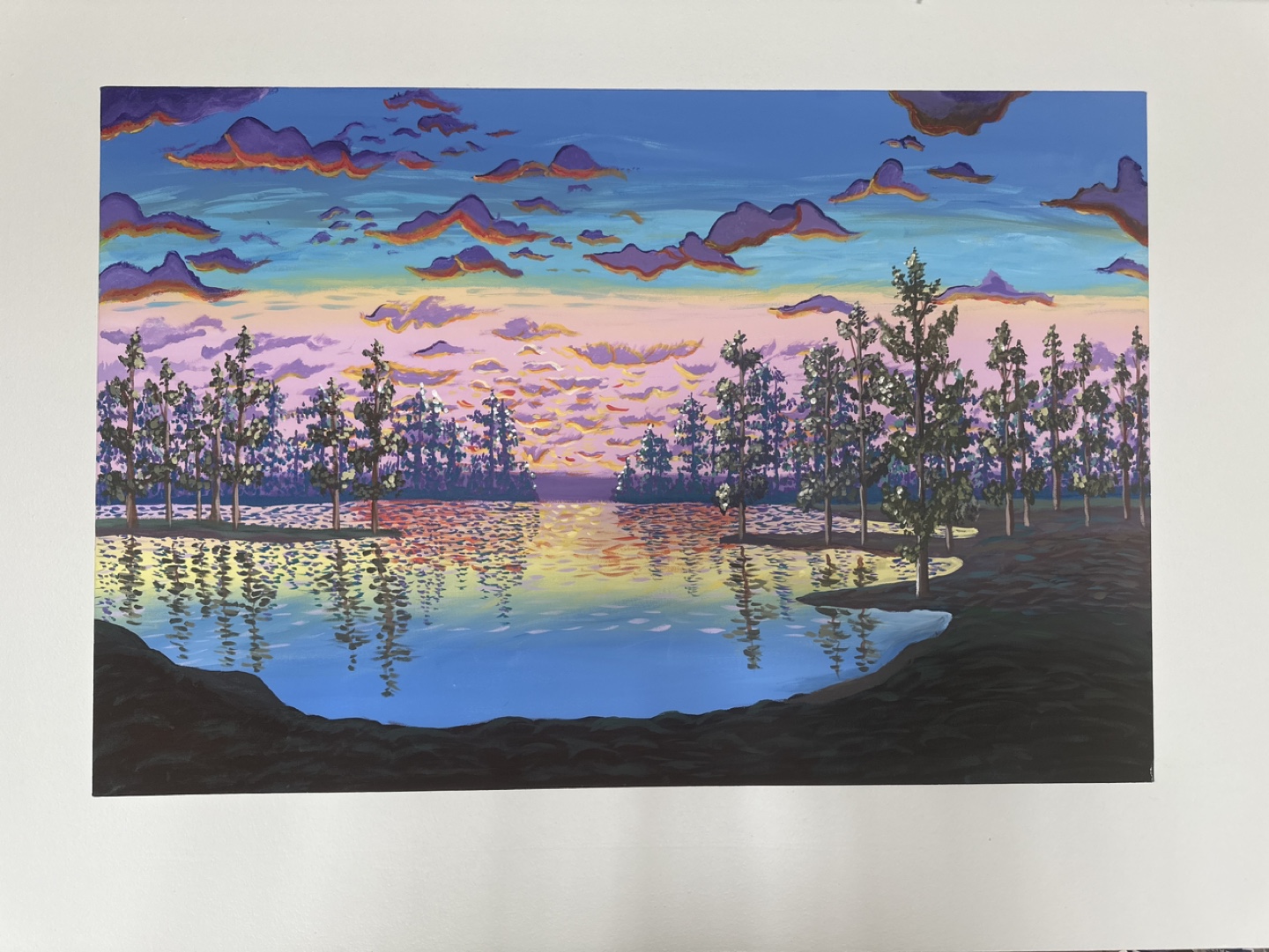 Original Acrylic Sunset Painting