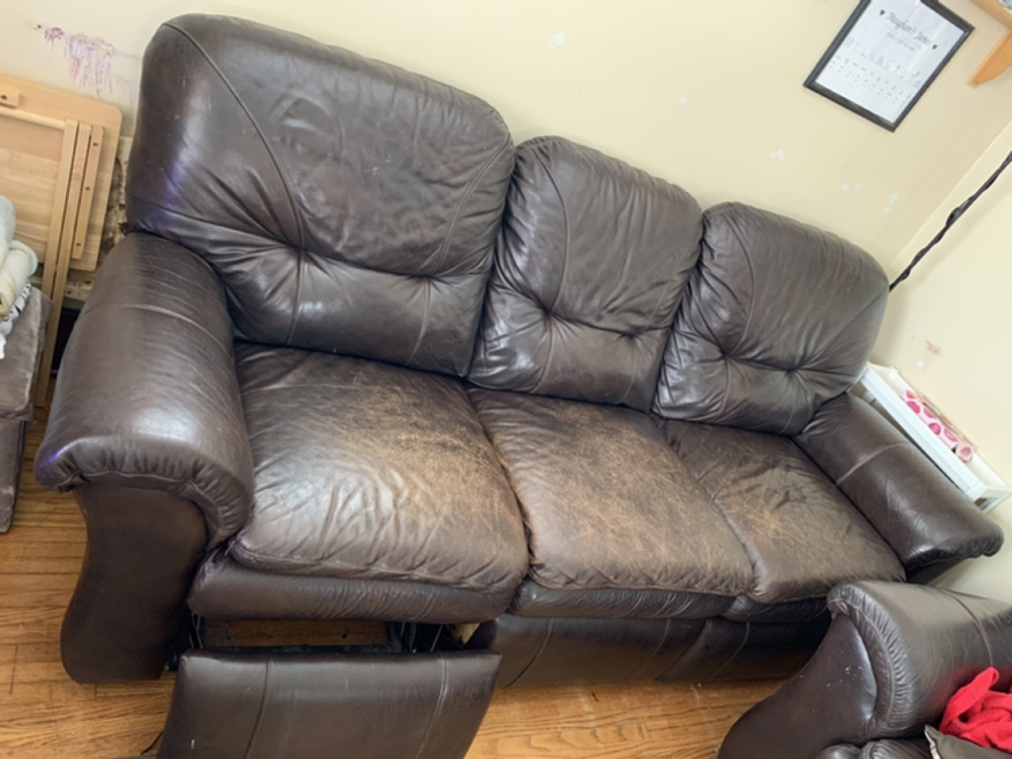 Brown Leather Recliner Sofa