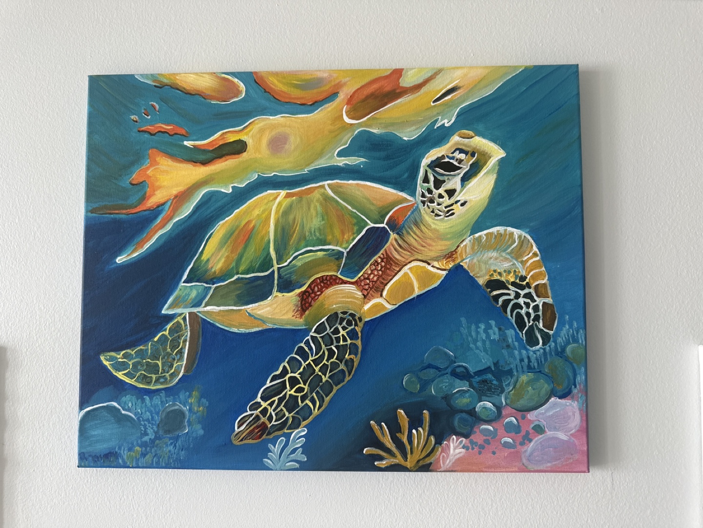 Original Sea Turtle Acrylic Painting