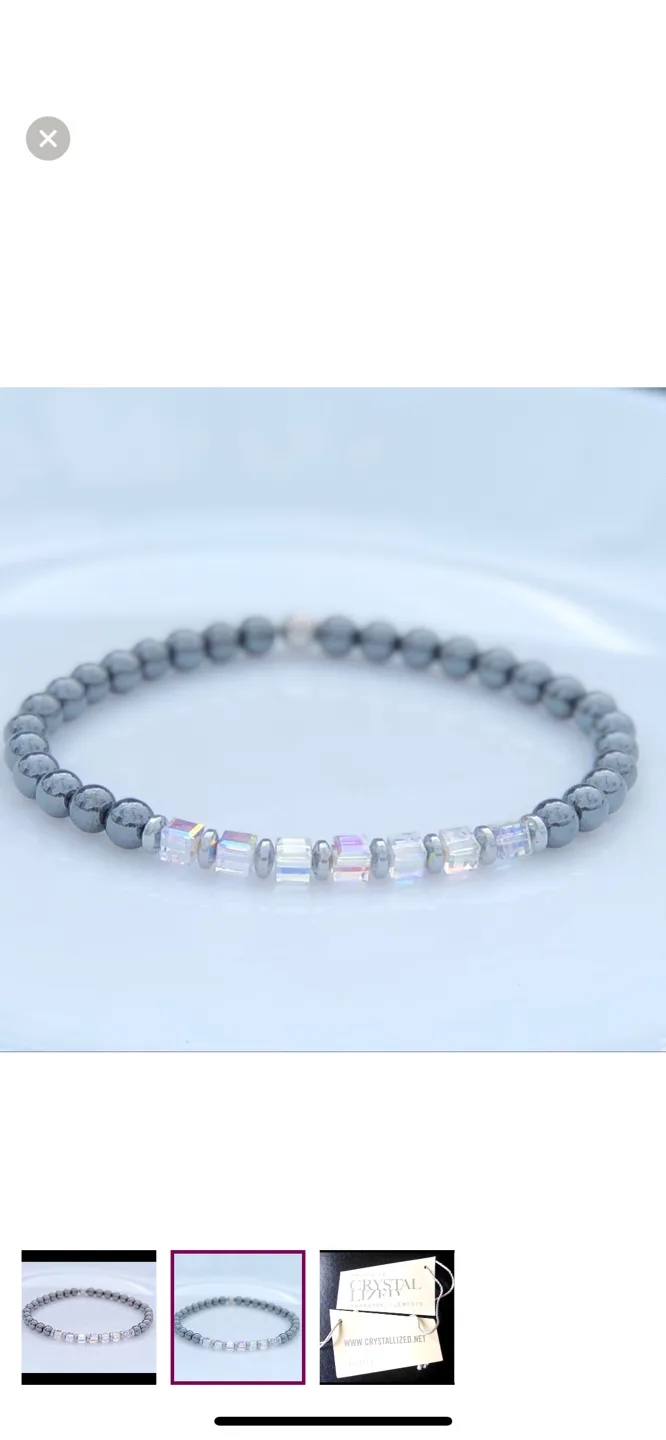 Swarovski Crystallized Hematite Bracelet image indicator(2)