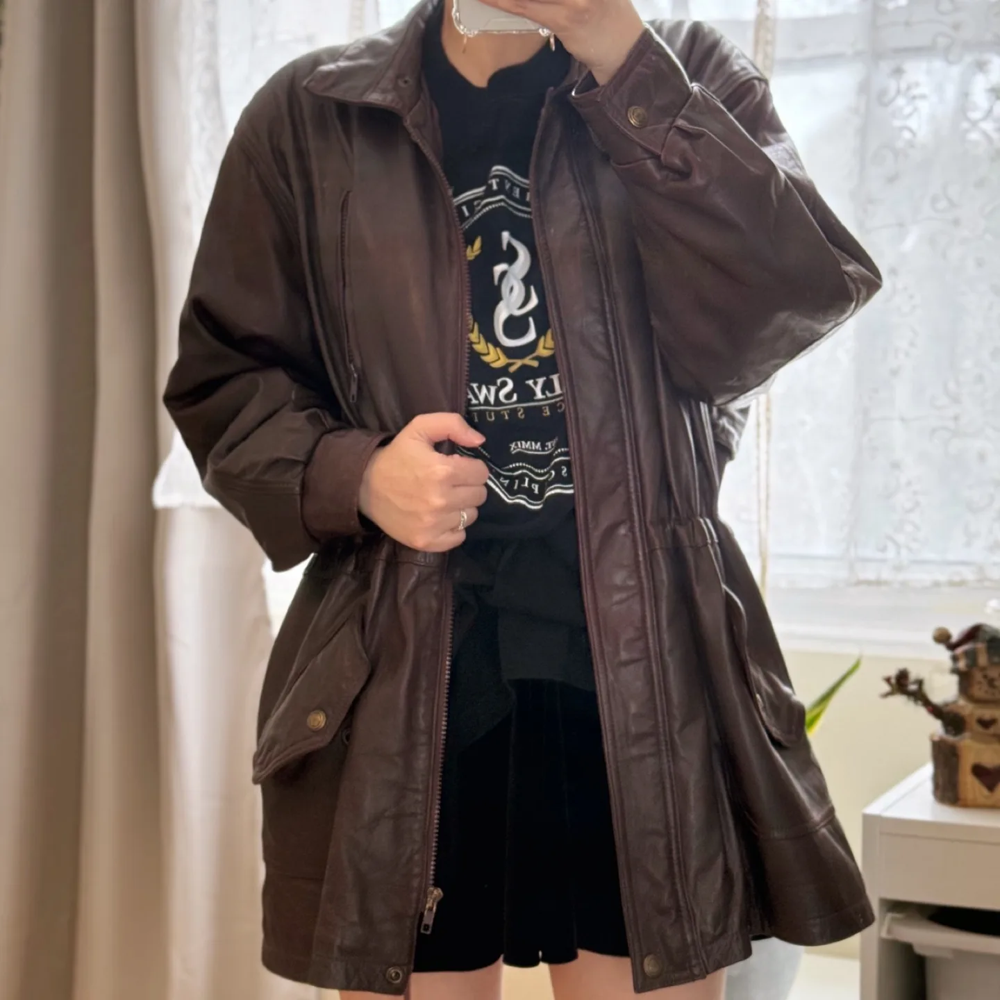 Vintage Genuine Leather Jacket Parka image indicator(8)