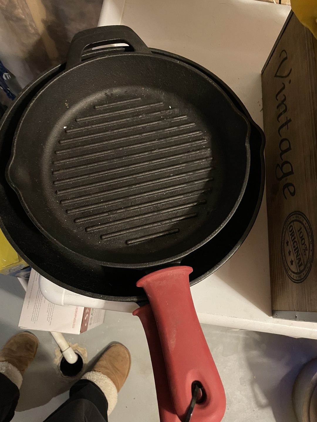 Cast Iron Grill Pan and Frying Pan Set