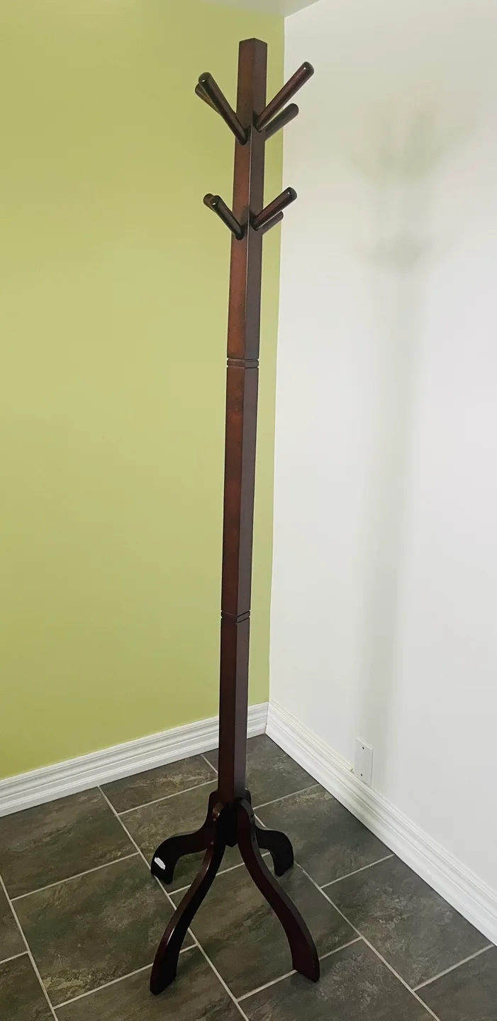 Dark Brown Wooden Coat Rack image indicator(2)