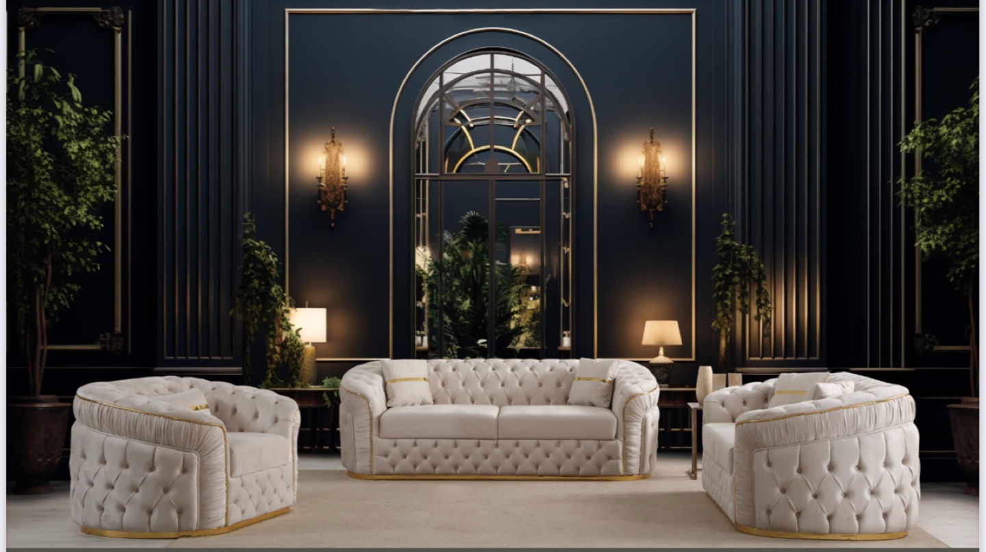 Sofa and love seat in velvet fabric - photo 3
