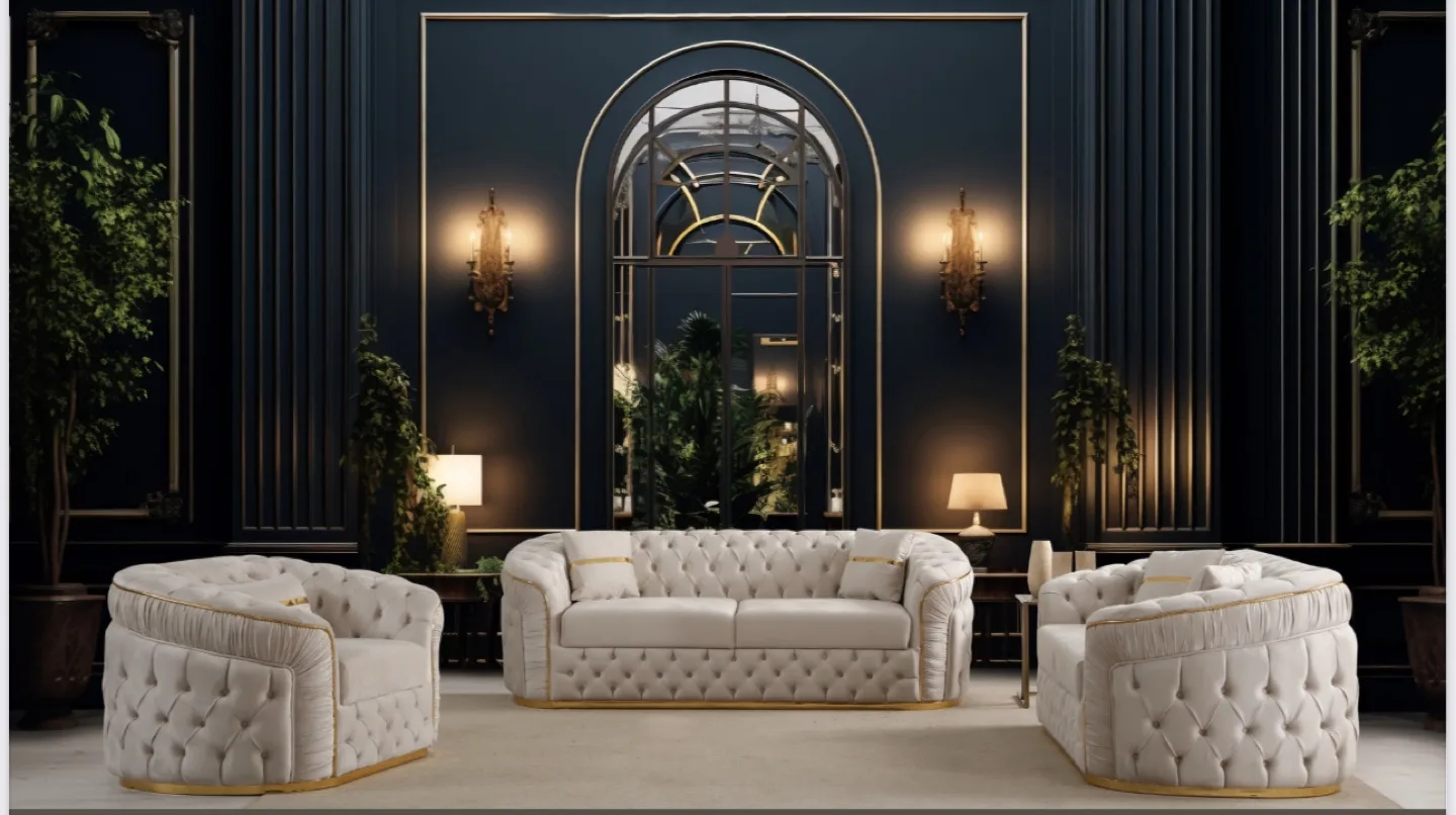 Sofa and love seat in velvet fabric image indicator(3)