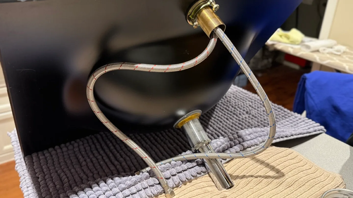 Black Glass Vessel Sink with Chrome Faucet image indicator(3)