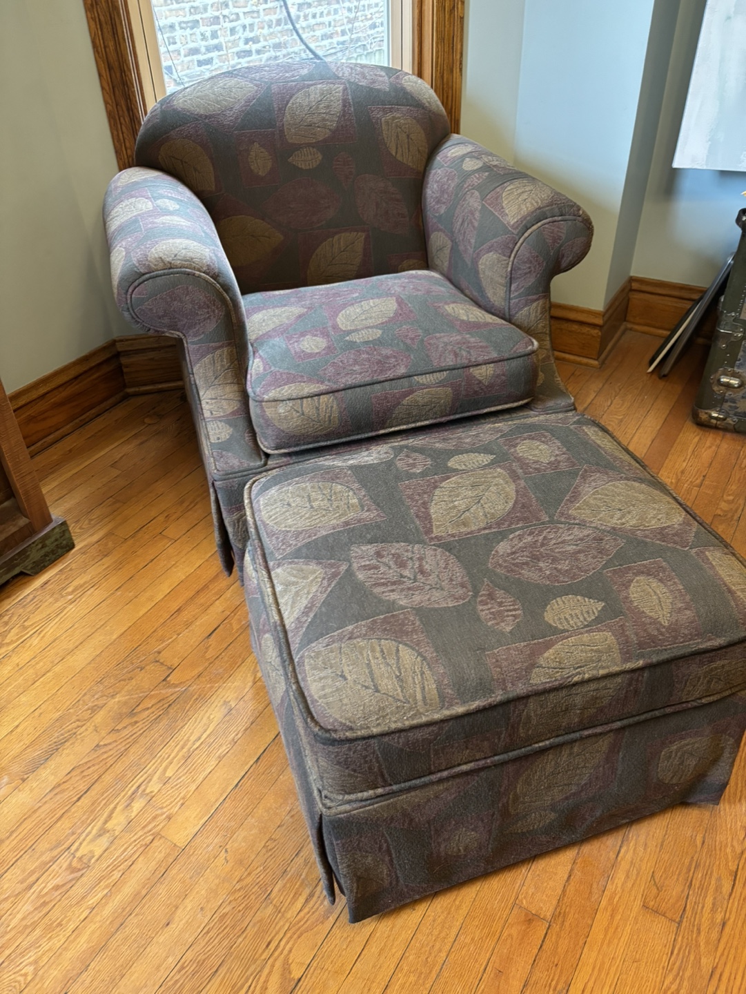 Bernhardt Upholstered Chair and Ottoman Set