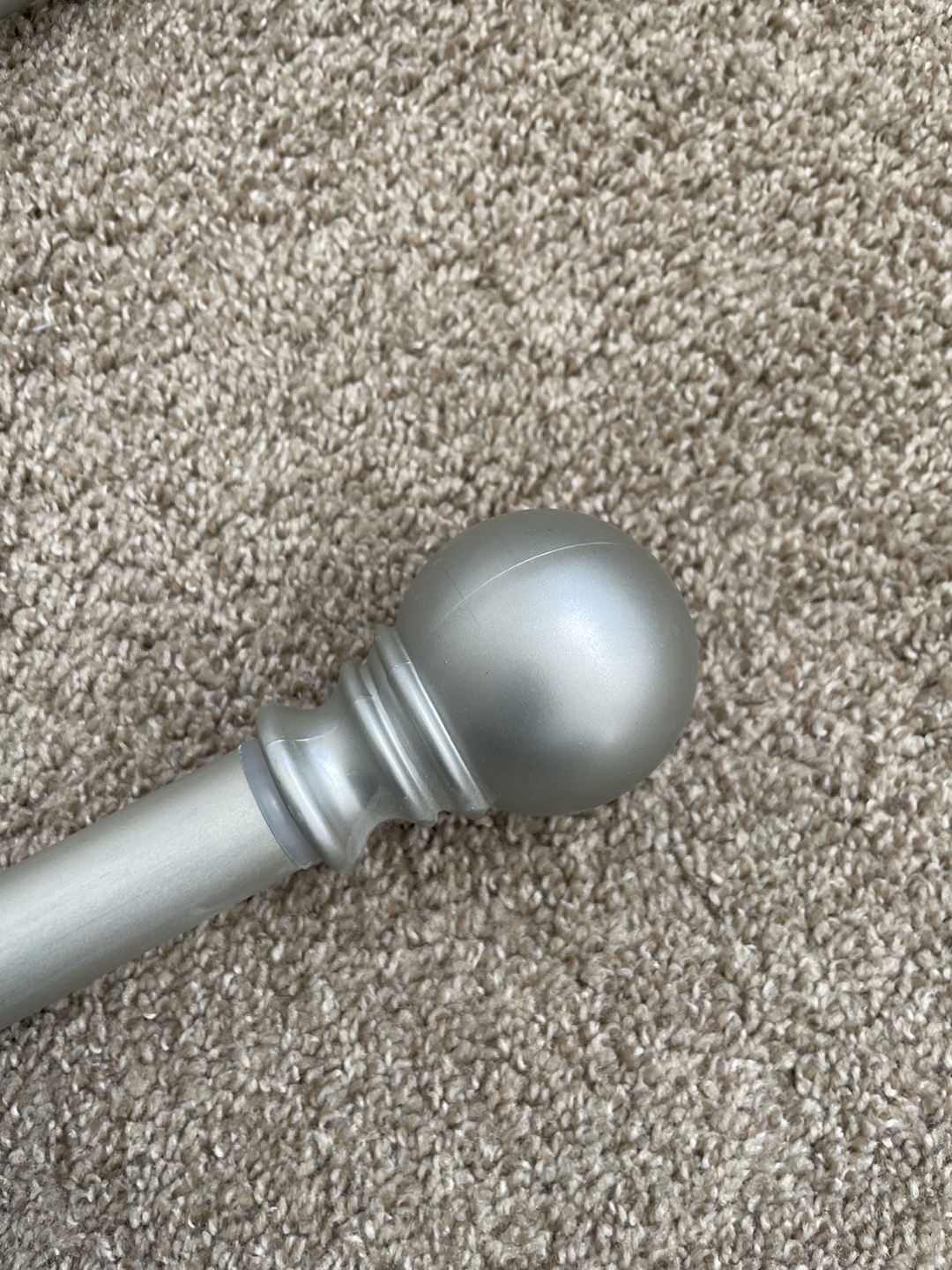 Silver Curtain Rods with Finials and Brackets - photo 2
