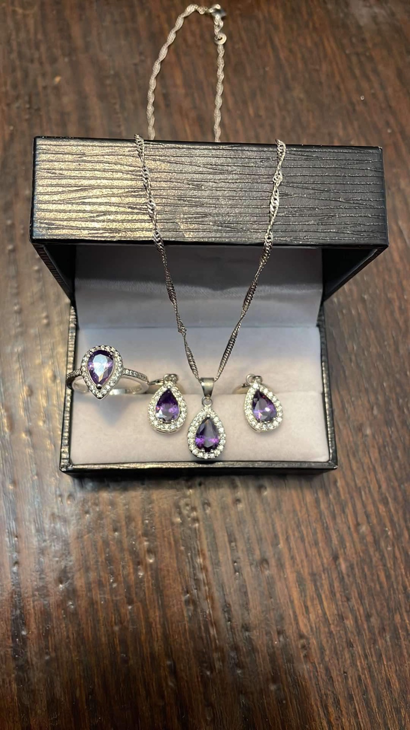 925 Sterling Silver Ring, Earrings & Necklace