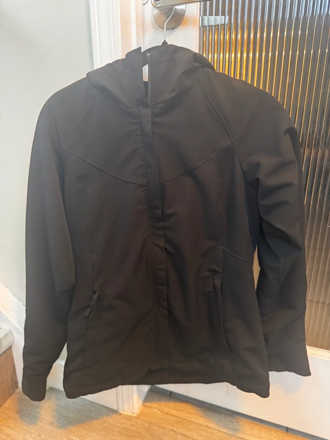 Women's Black Softshell Jacket with Hood image indicator(2)