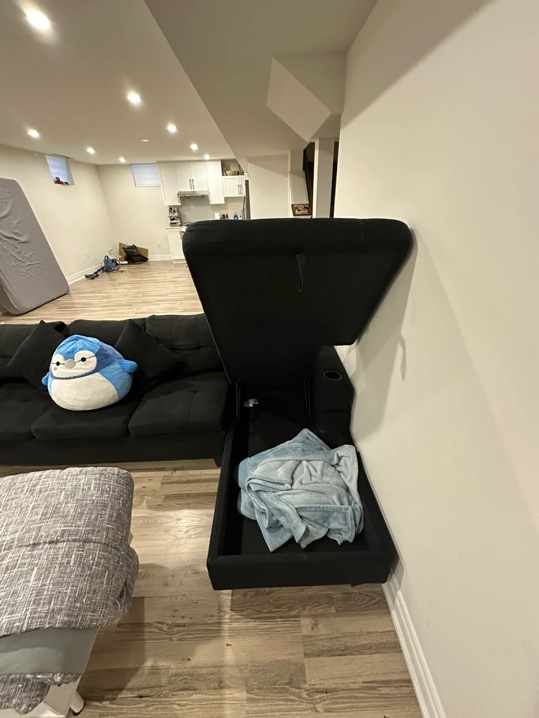 Black L-Shaped Sectional Sofa with Storage image indicator(5)