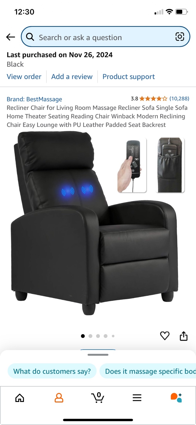 Massage recliner chair