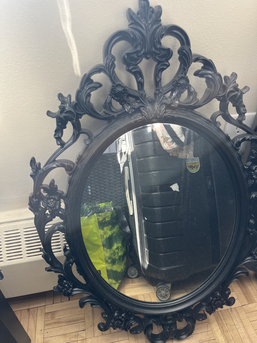 UNG DRILL Black Ornate Oval Mirror - photo 2