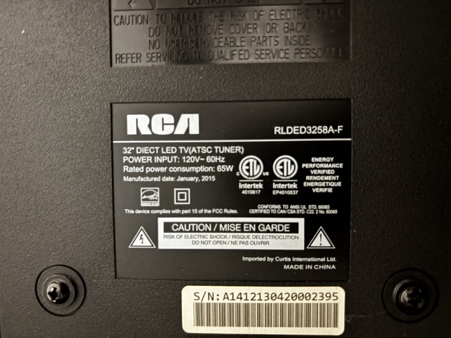 RCA 32” 720p HD LED Television - photo 2