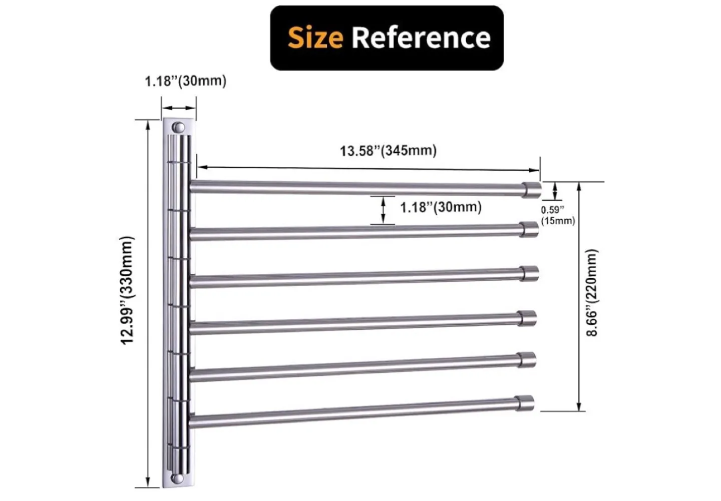 Stainless Steel Towel Rack - Wall Mounted image indicator(2)