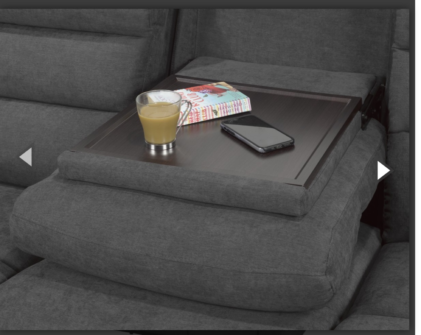 Grey Recliner Sofa with Cup Holder - photo 3