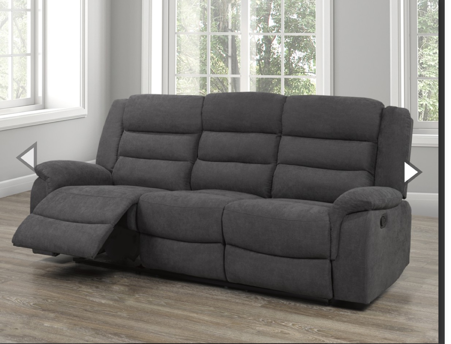 Grey Recliner Sofa with Cup Holder - photo 4