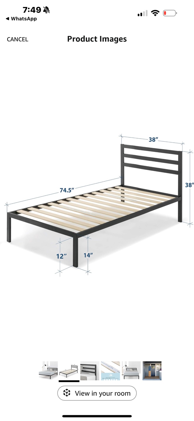 Brand New MELLOW Twin Metal Bed Frame