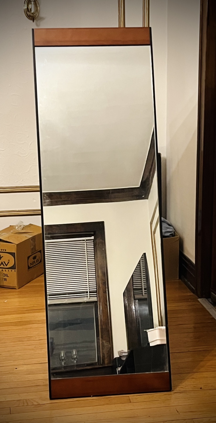 Full Length Leaner Mirror with Wooden Frame