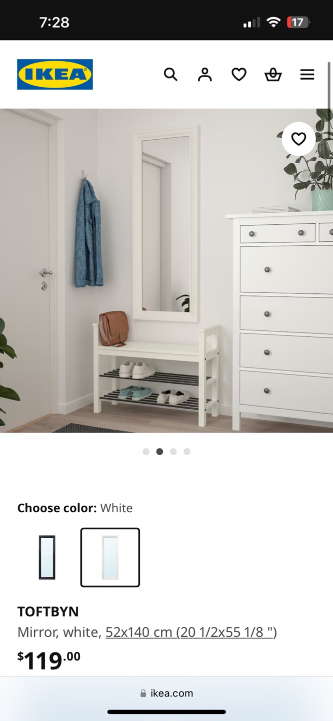 IKEA White Wall Mirror - photo 2