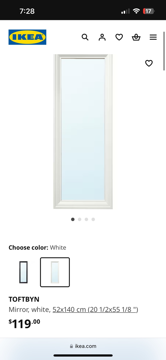 IKEA White Wall Mirror