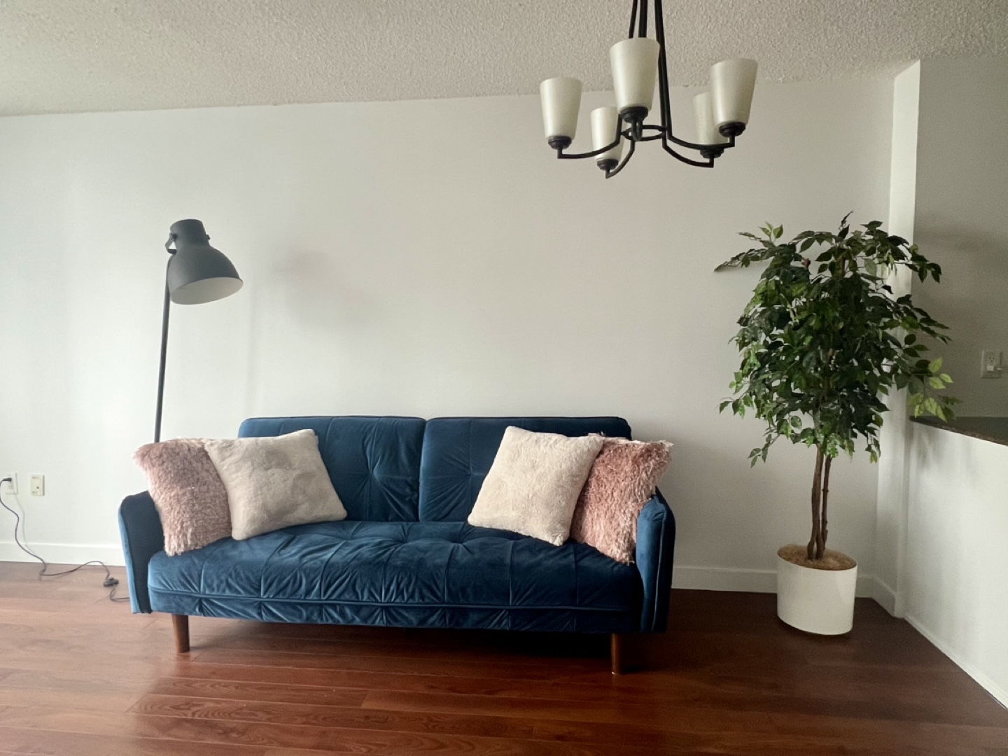 Velvet Futon Sofa - Teal Blue - photo 2