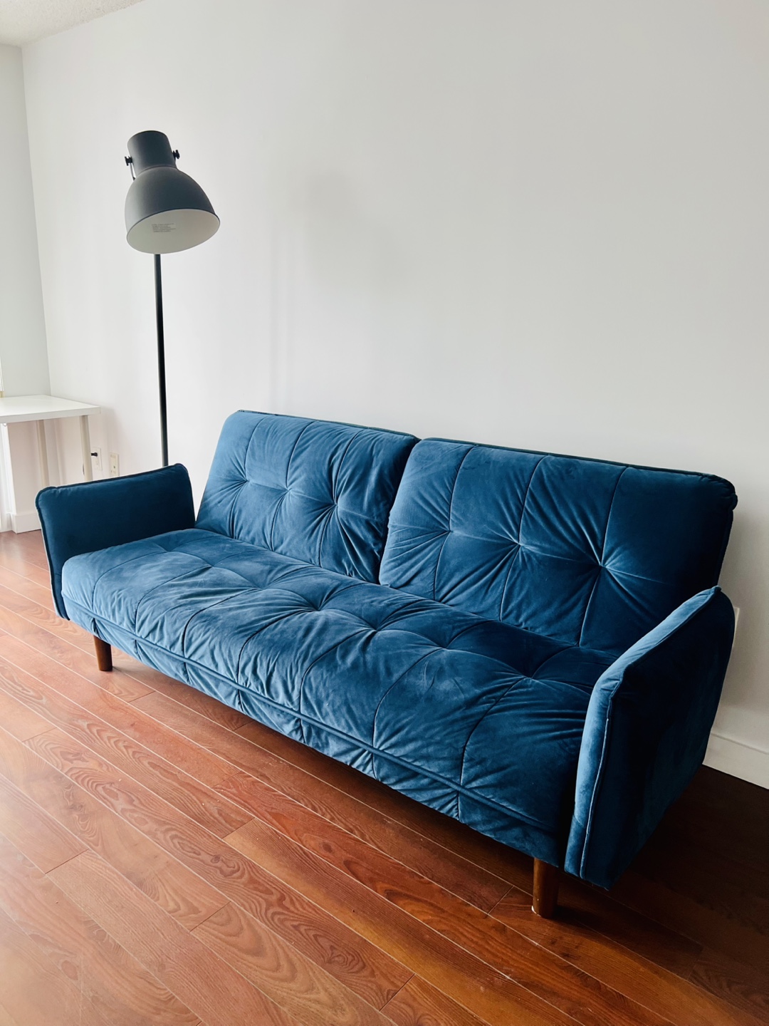 Velvet Futon Sofa - Teal Blue