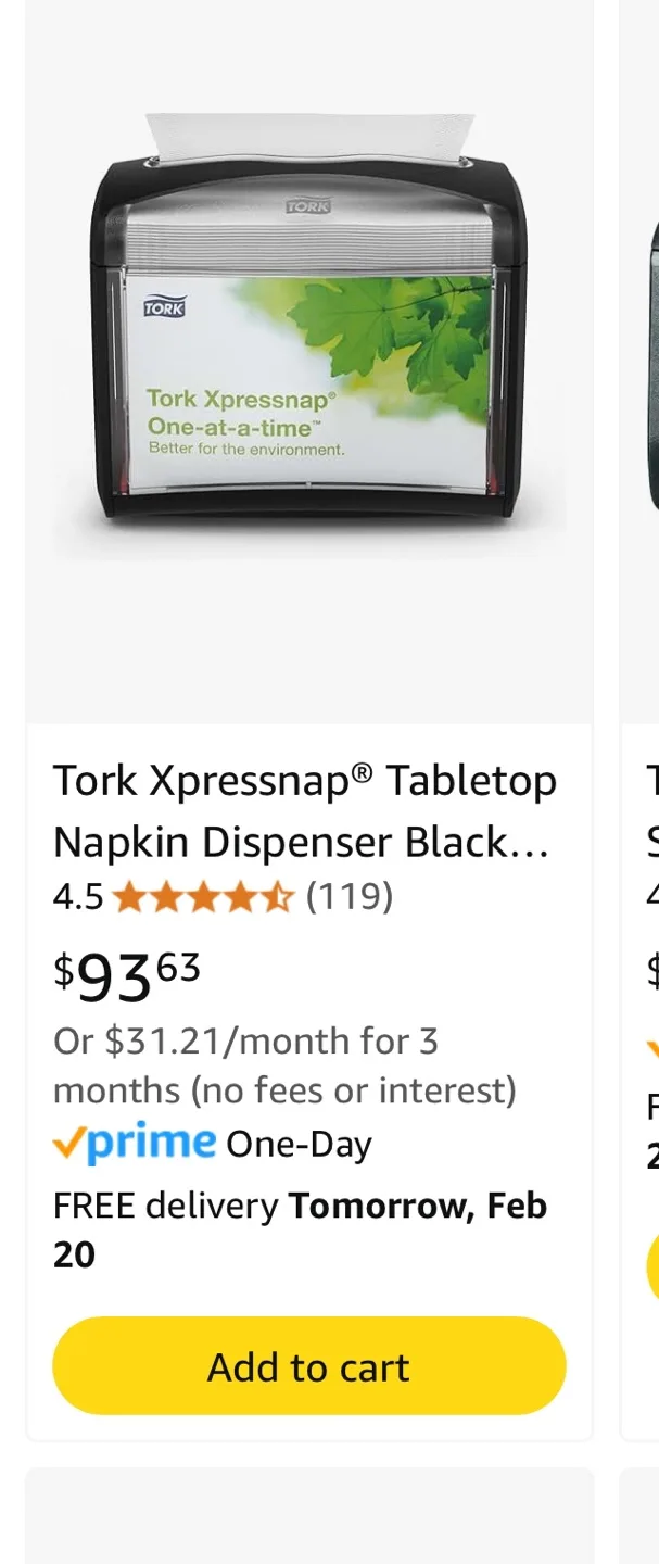 Tork Xpressnap Tabletop Napkin Dispenser - Black (3-pack) image indicator(3)