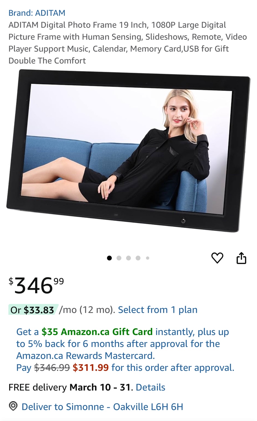 19-inch Digital Photo Frame