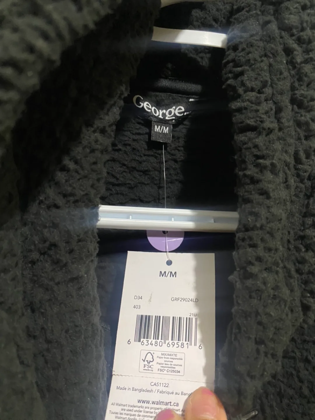 George Women's Black  Fleece Hoodie Size M image indicator(3)