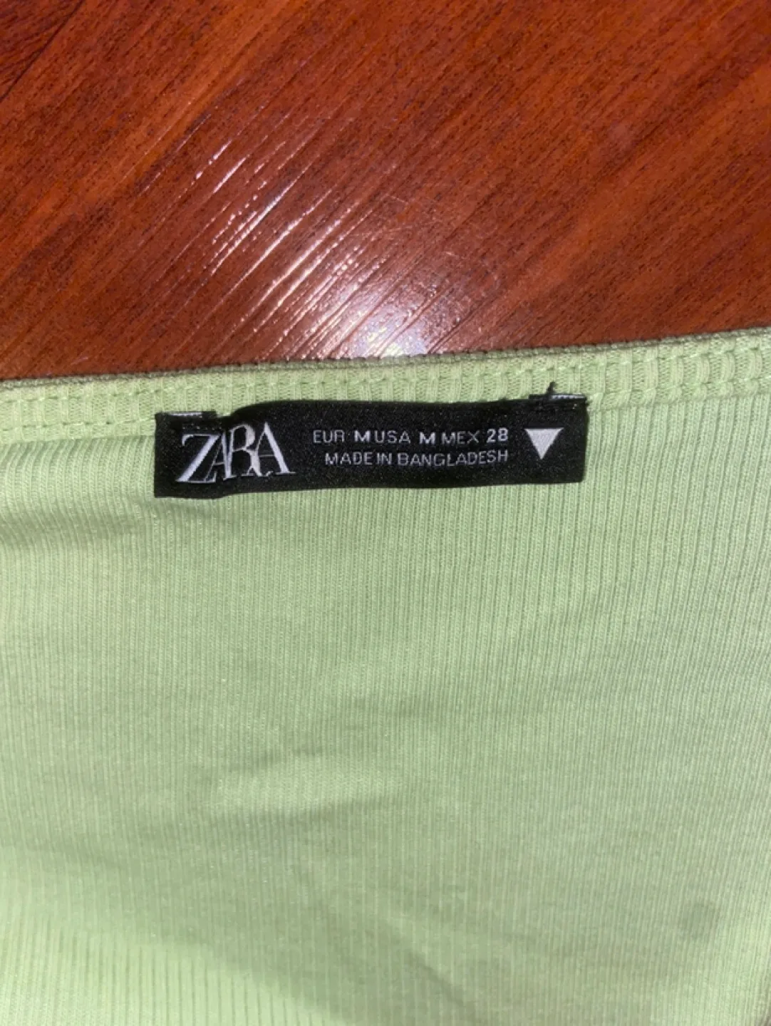 ZARA Green Ruched Crop Top Size M image indicator(2)
