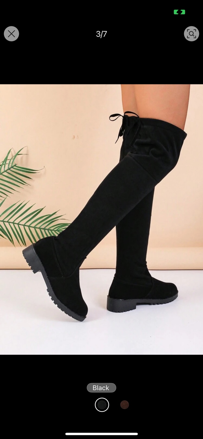 Women's Black Over-the-Knee Suede Boots