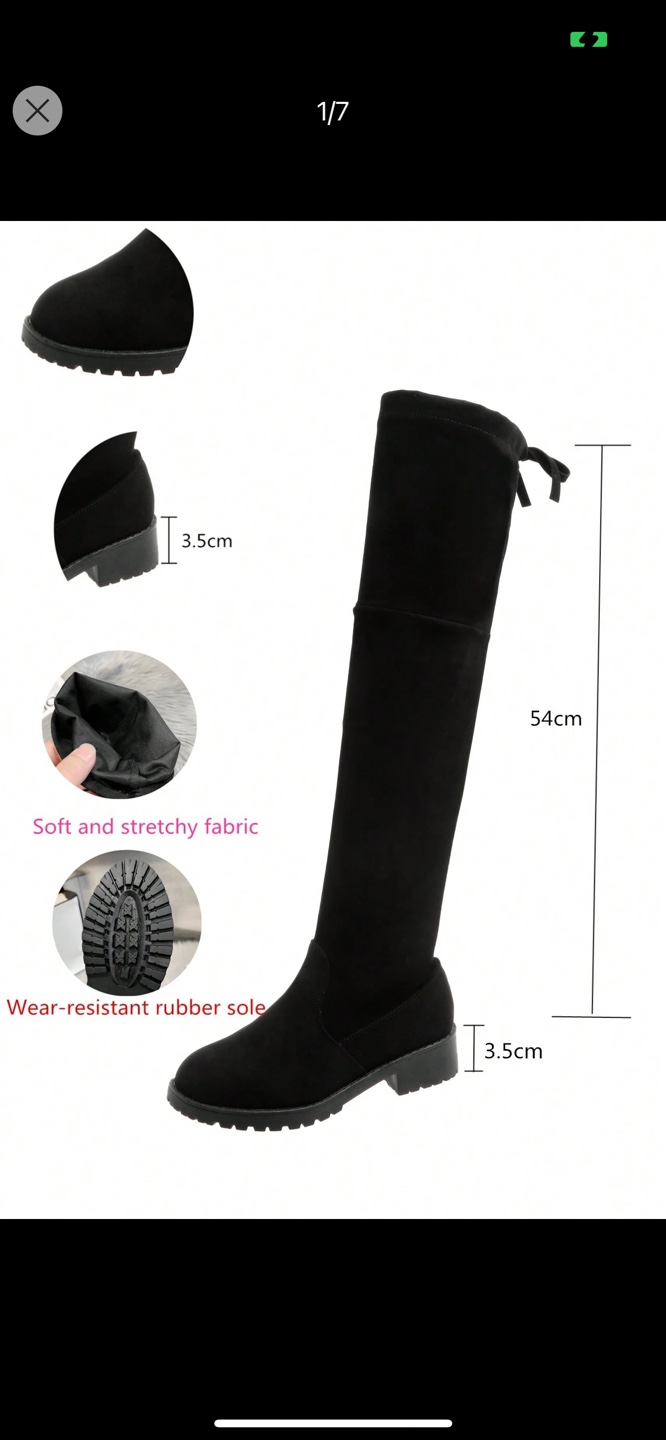 Women's Black Over-the-Knee Suede Boots - photo 2