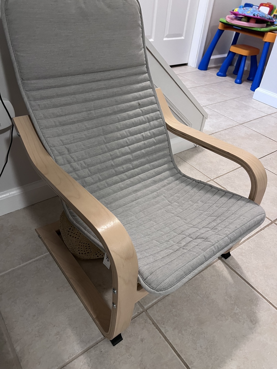 IKEA kids Rocking Chair with Grey Cushion