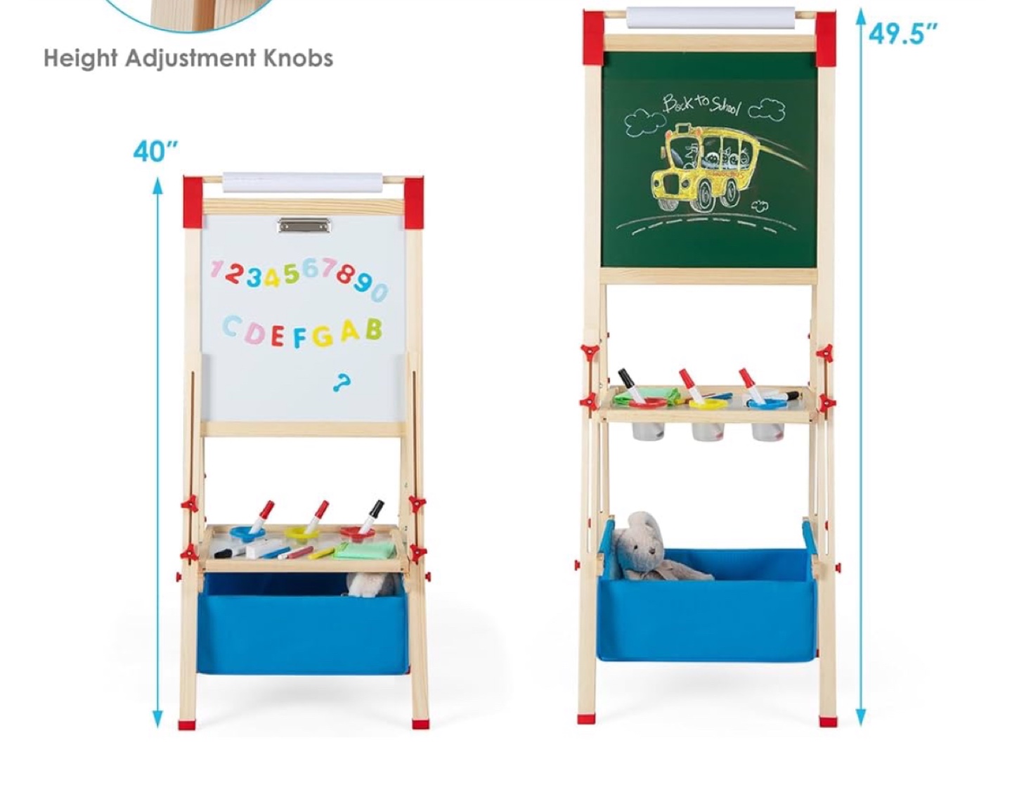 NEW 3-in-1 Easel with Chalkboard, Whiteboard,Paper Roll - photo 3