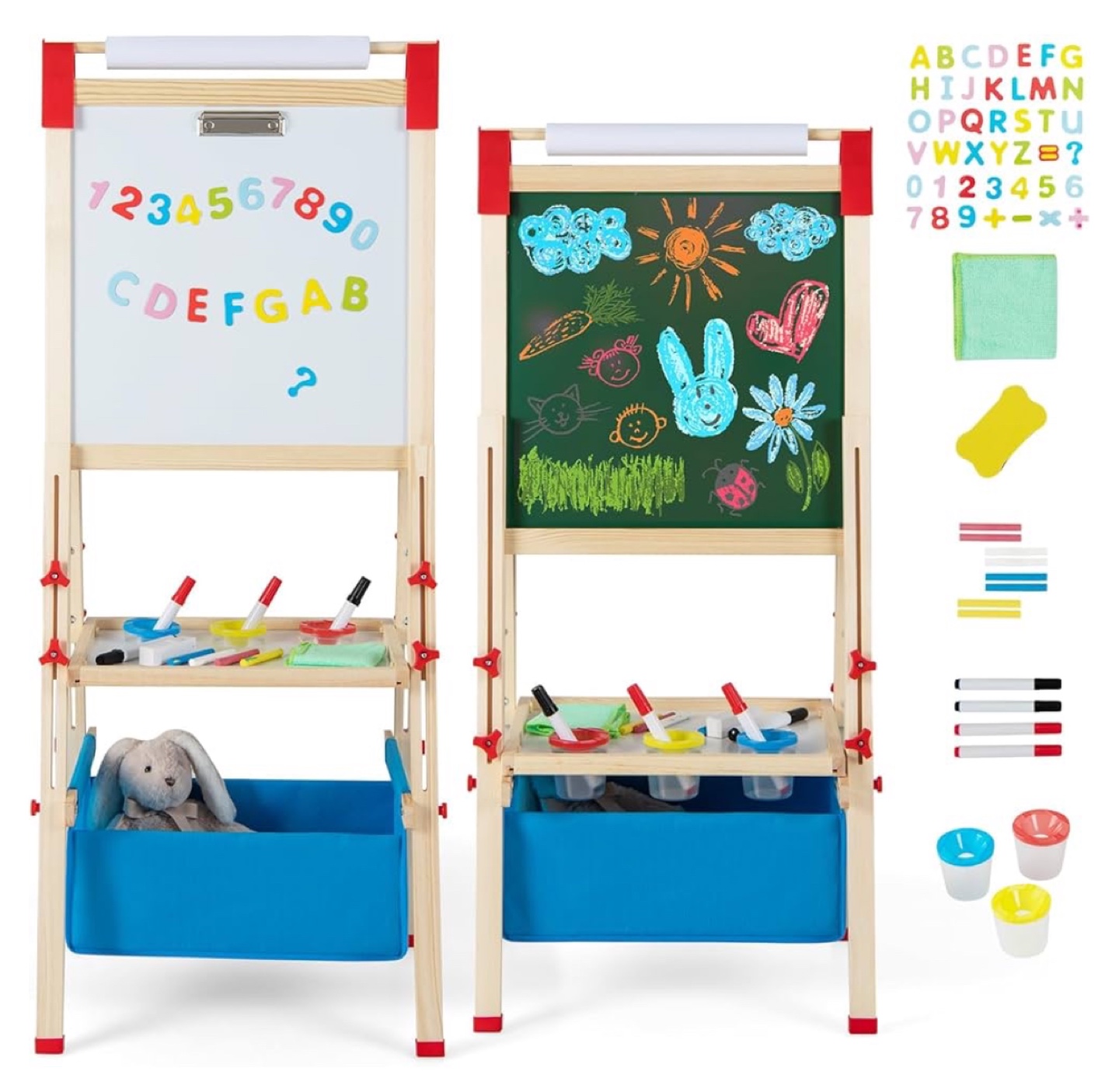 NEW 3-in-1 Easel with Chalkboard, Whiteboard,Paper Roll