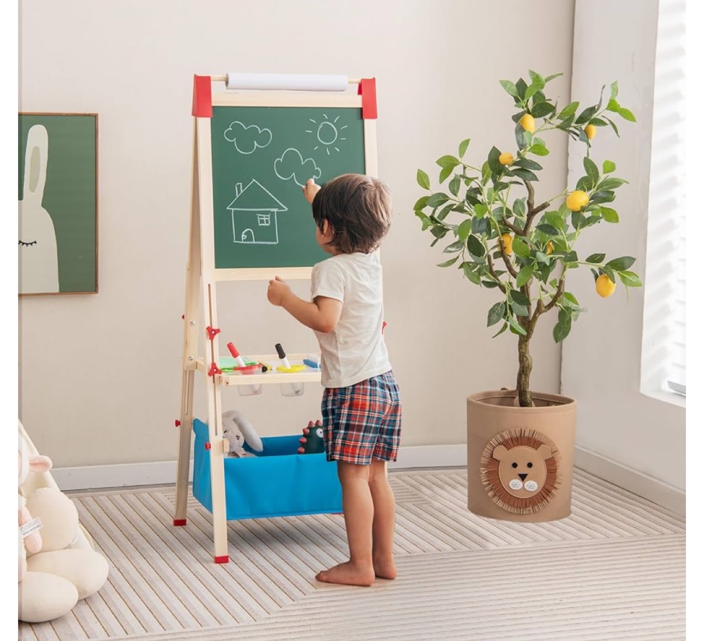 NEW 3-in-1 Easel with Chalkboard, Whiteboard,Paper Roll - photo 5