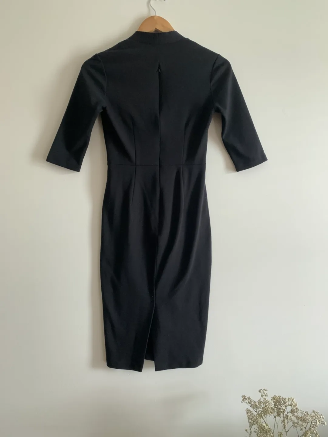 Zara Basic Black Midi Dress Size XS image indicator(4)