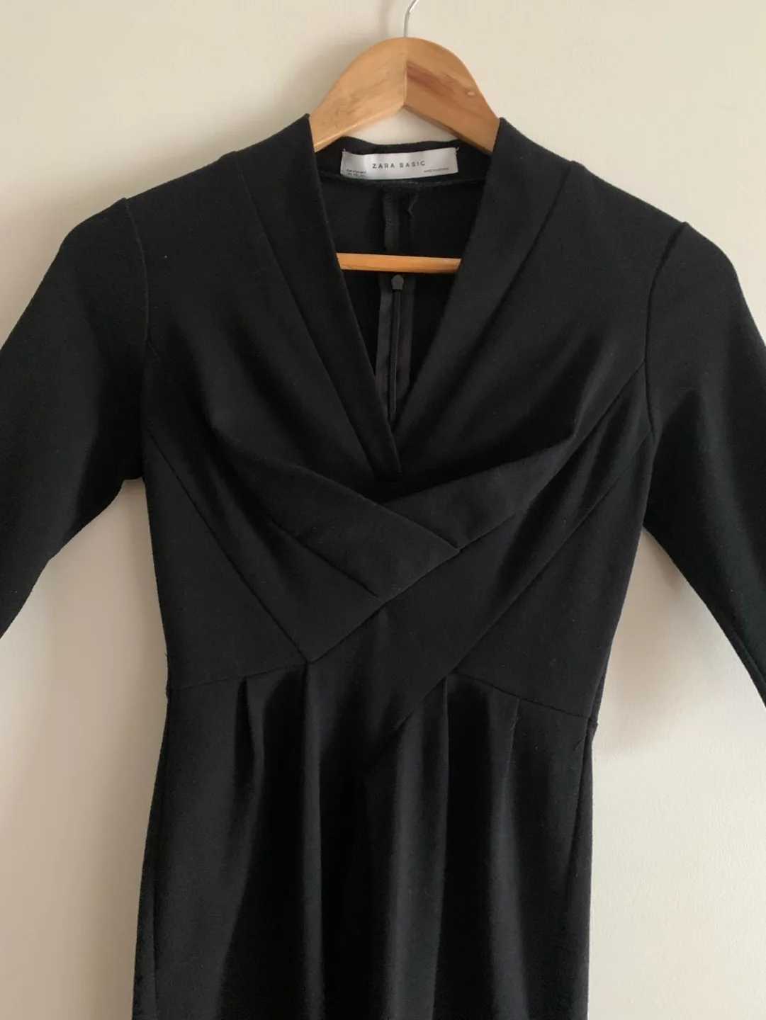Zara Basic Black Midi Dress Size XS image indicator(3)