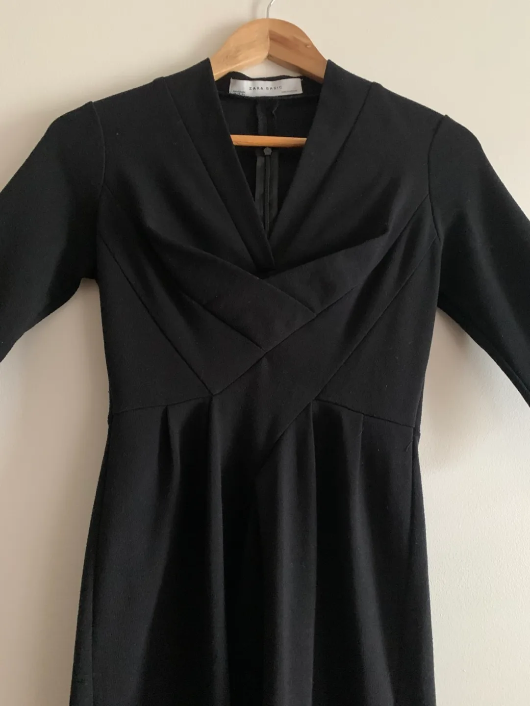 Zara Basic Black Midi Dress Size XS image indicator(2)